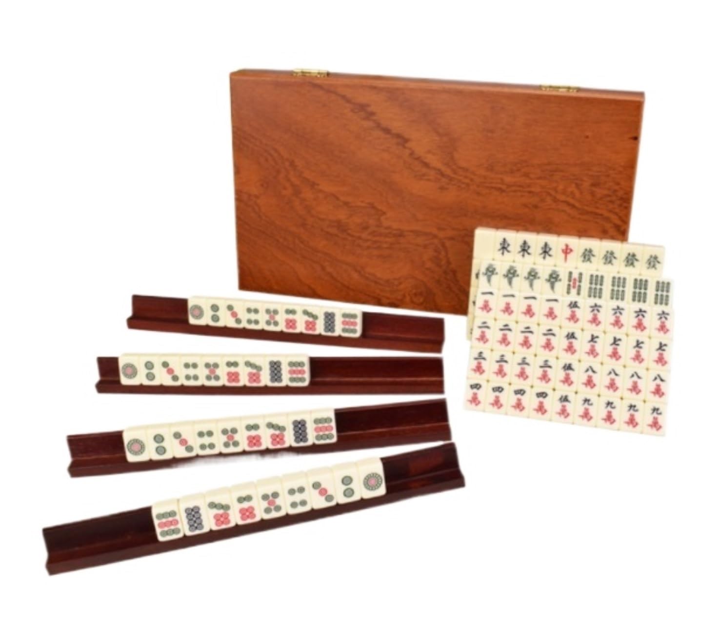 Chinesisches Mahjong 144 Fliesen Mahjong Set Familienbrettspiele Tragbares Mahjong Set Mahjong Spiel Familienspiele Mit Box Für Familie Reise Spiel(B)