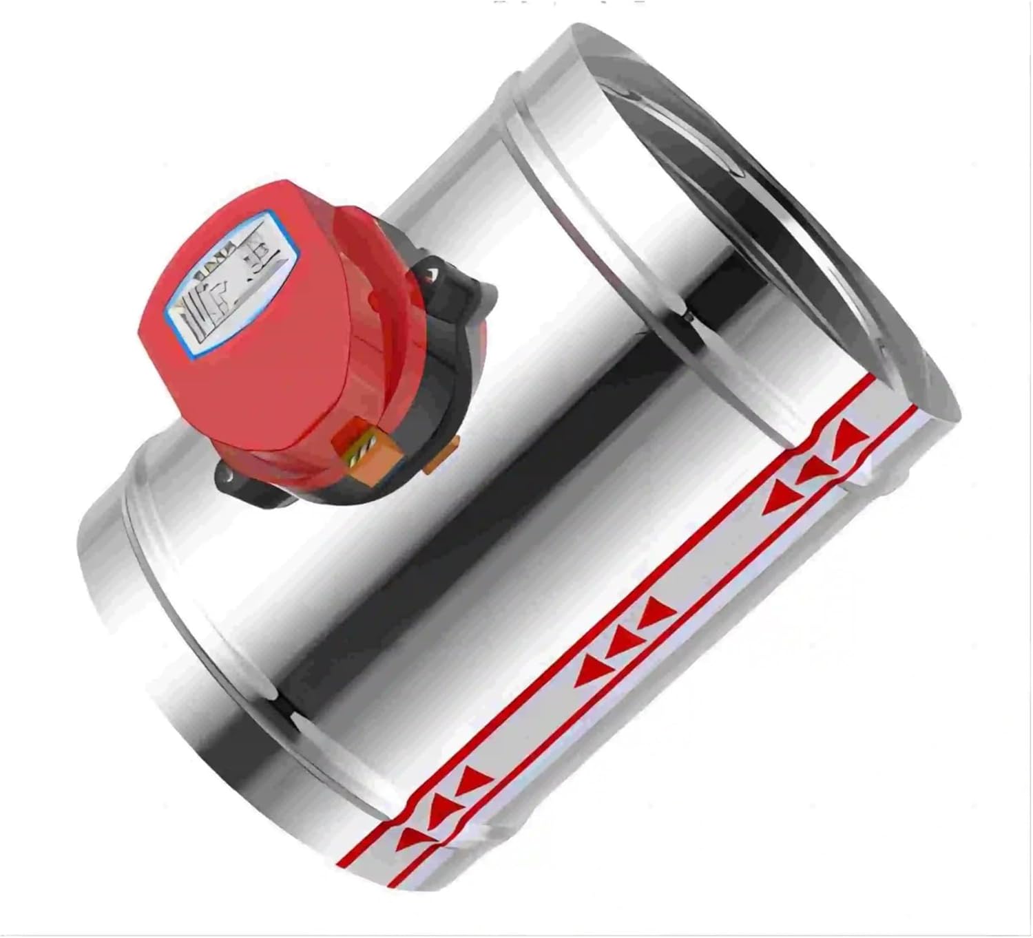 63mm Stainless Steel Air Ventilation Conditioning Motorized Round Duct Volume Control Damper Electric with Actuator(AC220V)