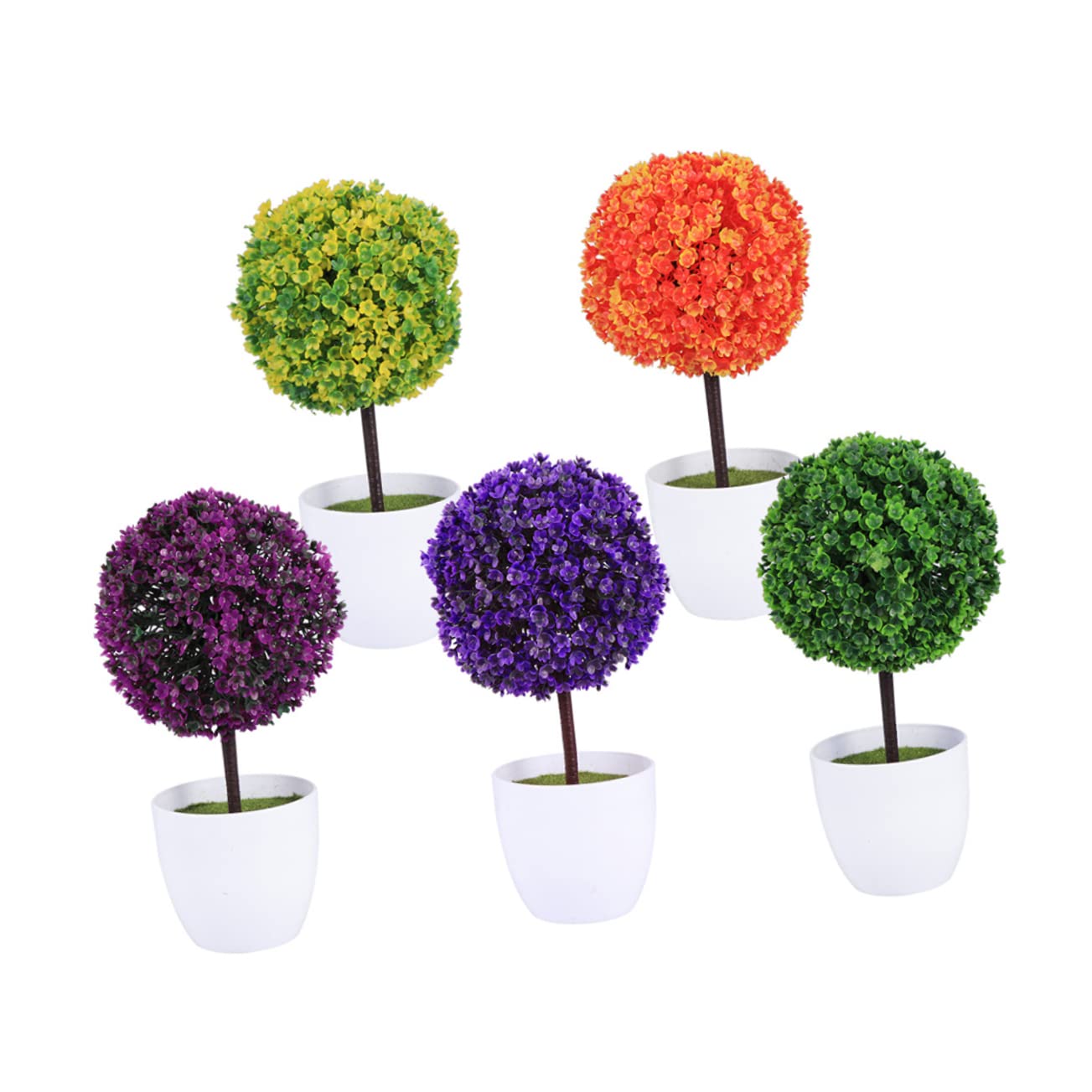 HOMSFOU 6piezas De Artificiales De Plástico para Decoración Color Verde Natural