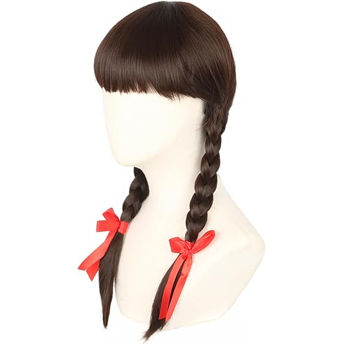 Topcosplay Women or Girl Long Brown Braids Wig Halloween Costume Cosplay Wigs (Dark Brown)