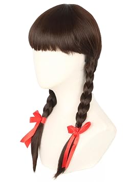 Topcosplay Women or Girl Long Brown Braids Wig Halloween Costume Cosplay Wigs (Dark Brown)