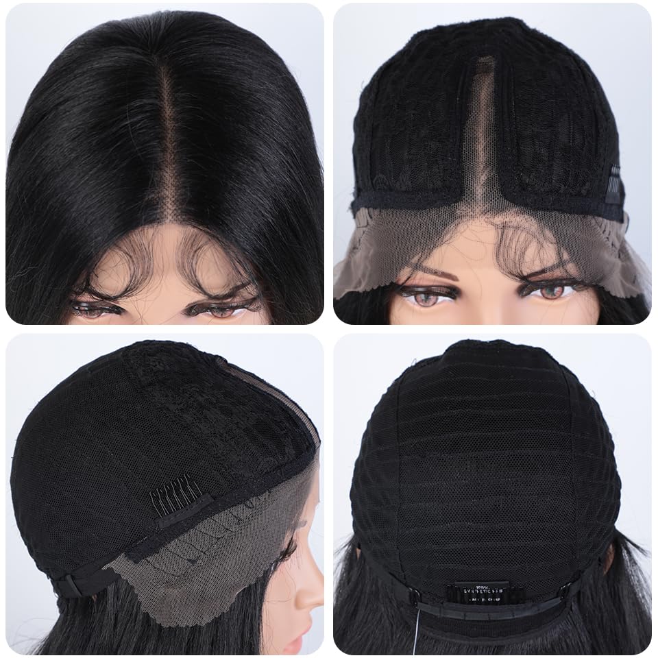 Perruque Lace Front YAKI droite noire de 95cm de long - 5