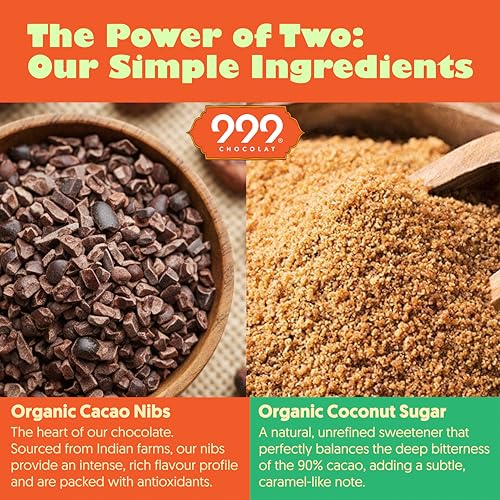 Image of 999 Chocolat 70% & 90% Dark Chocolate (Pack of 2 (140g))| Organic, Handmade Vegan Couverture Bar with Coconut Sugar | No Refined Sugar, No Preservatives, No Hydrogenated Fat | Crafted in India