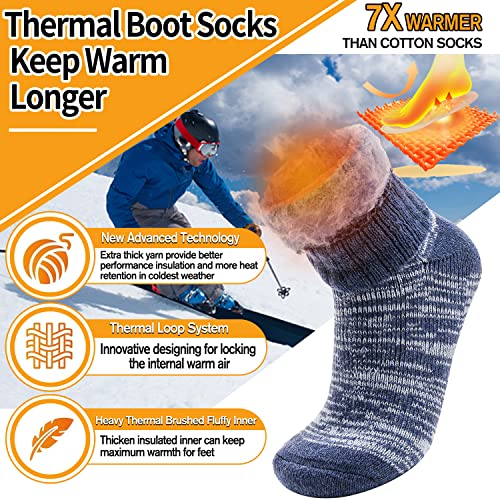 Image of 3 Pairs Warm Thermal Socks for Women & Men Winter Ski Thick Boot Insulated Socks for Cold Weather
