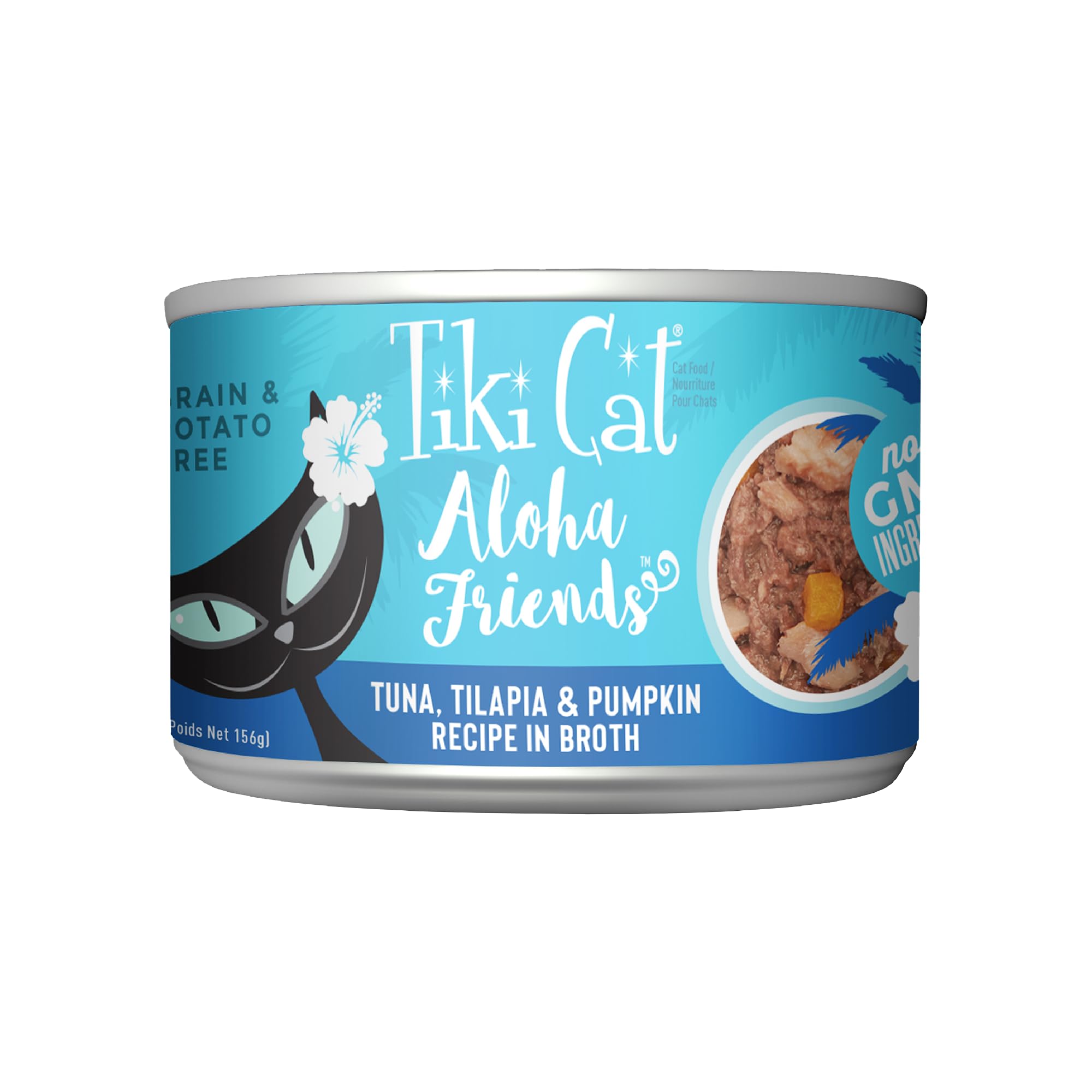 Tiki Cat Aloha Friends, Tuna, Tilapia & Pumpkin, Grain-Free & High Moisture, Wet Cat Food for All Life Stages 5.5 oz. Cans (Pack of 8)