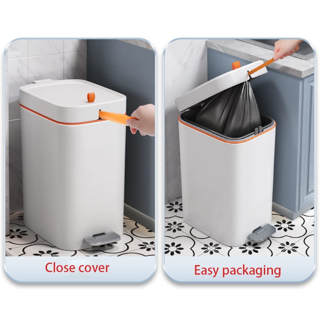 Cubo Basura Casa La Basura de, Cubo doméstica con Tapas, empacadores automáticos, for baño, Cocina, Oficina en el hogar Tiene residuos, 15 l Papelera Reciclaje