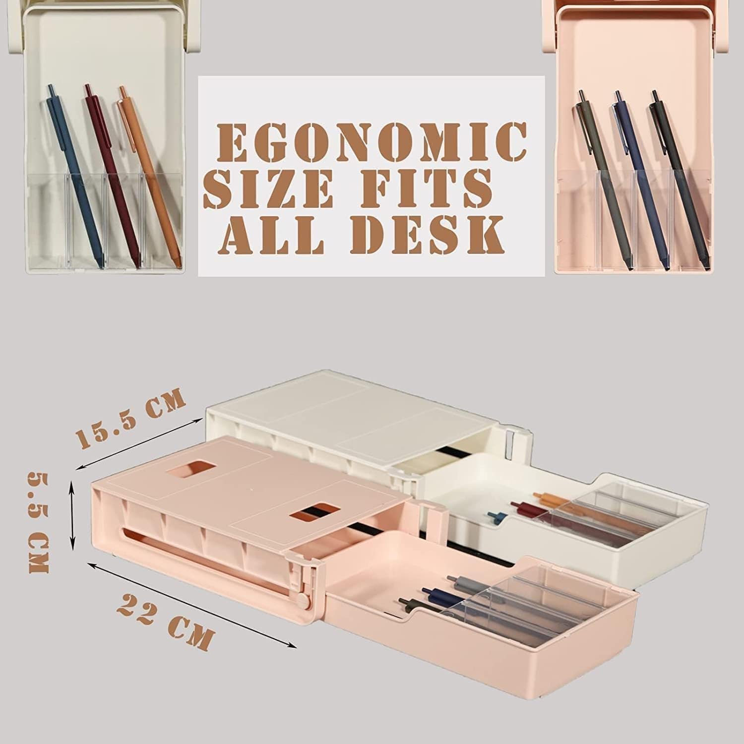 Krupasadhya Desk Organizer,Hiding Under The Table Drawer Organizer,Self-Stick Pop-up Hanging Pencil Drawer,Recycled Expandable Drawer Tray for Office and Desk,plastic drawer under organizer-Pack of 1 4