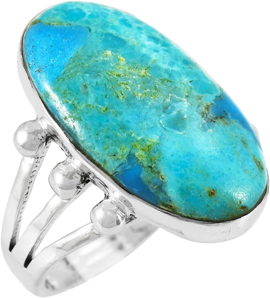 Turquoise Ring Sterling Silver 925 & Genuine Gemstones