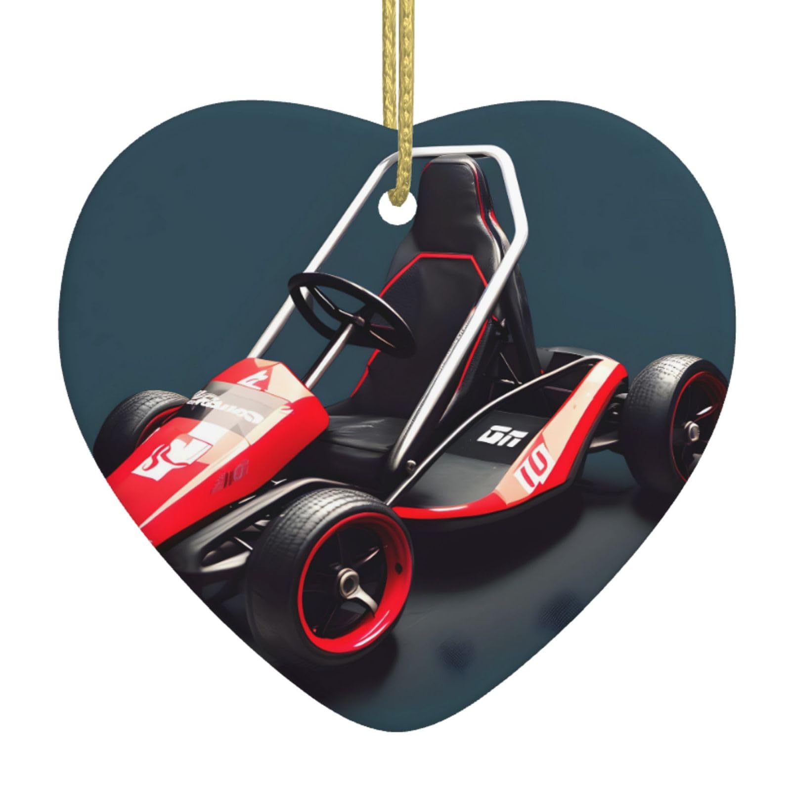 WZYWHJ Christmas Ceramic Heart Pendant Decoration for Tree Hanging Festival Ornaments Mini Kart Prints