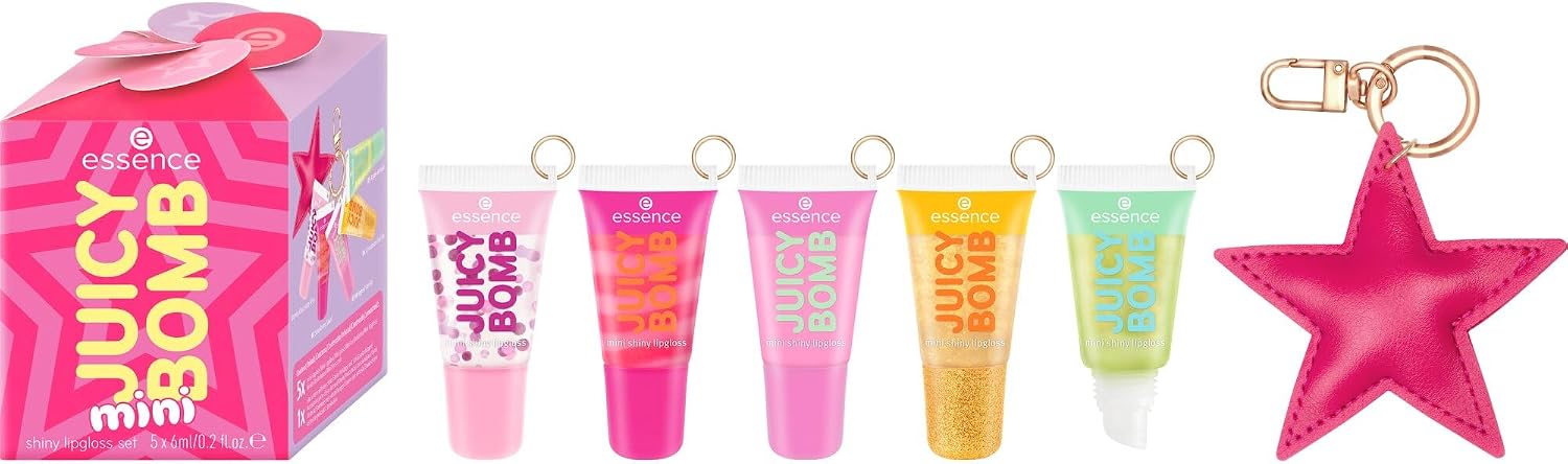 essence Błyszczyk do ust JUICY BOMB SET, błyszczący, zroszony, mieniący się