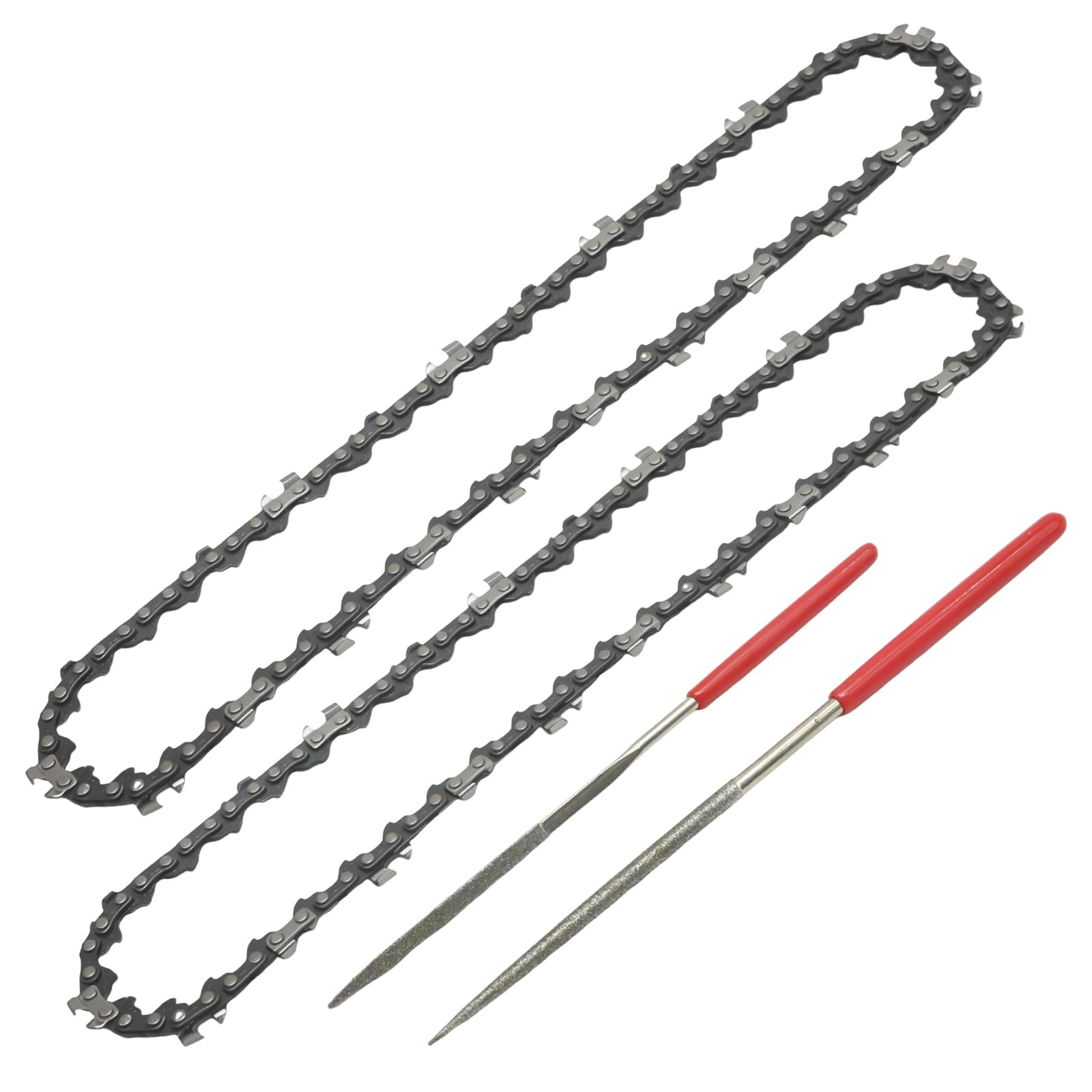 Zreneyfex 2 Pack 8 Inch Chainsaw Chain, 1/4" LP Pitch .043" Gauge 47 Drive Links with Sharpening Kit, Replacement for All 8" Mini Cordless Electric Chain Saw