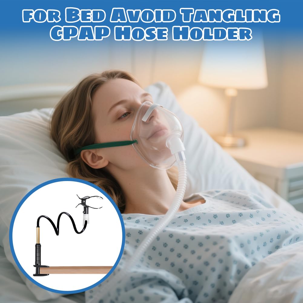 Support de tuyau CPAP avec 3 clips, bras pivotant réglable en hauteur, sans enchevêtrement, flexible et robuste