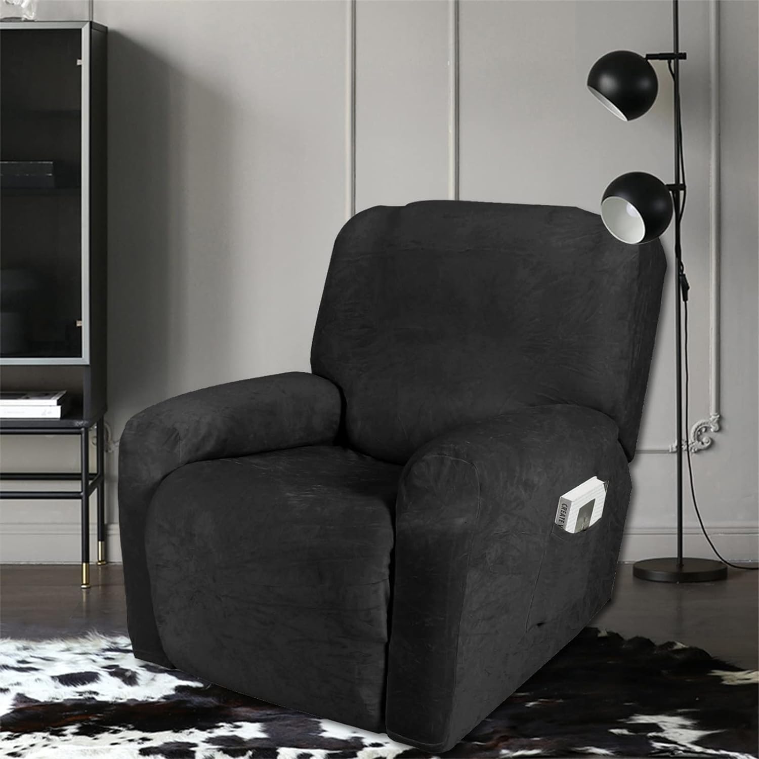 Recliner Chair Covers, Stretch Recliner Cover, Recliner Cover with Pockets, Armchair Cover for Living Room,Washable Furniture Cover