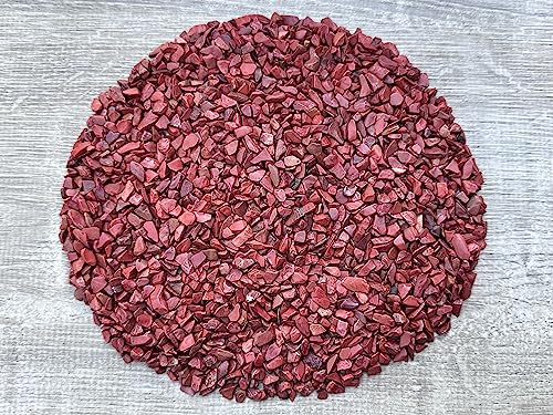 Red Jasper Chips – Natural Mini Red Jasper Stones, Crushed Undrilled Red Jasper, Semi-Tumbled Genuine Red Jasper (1 lb Bulk)