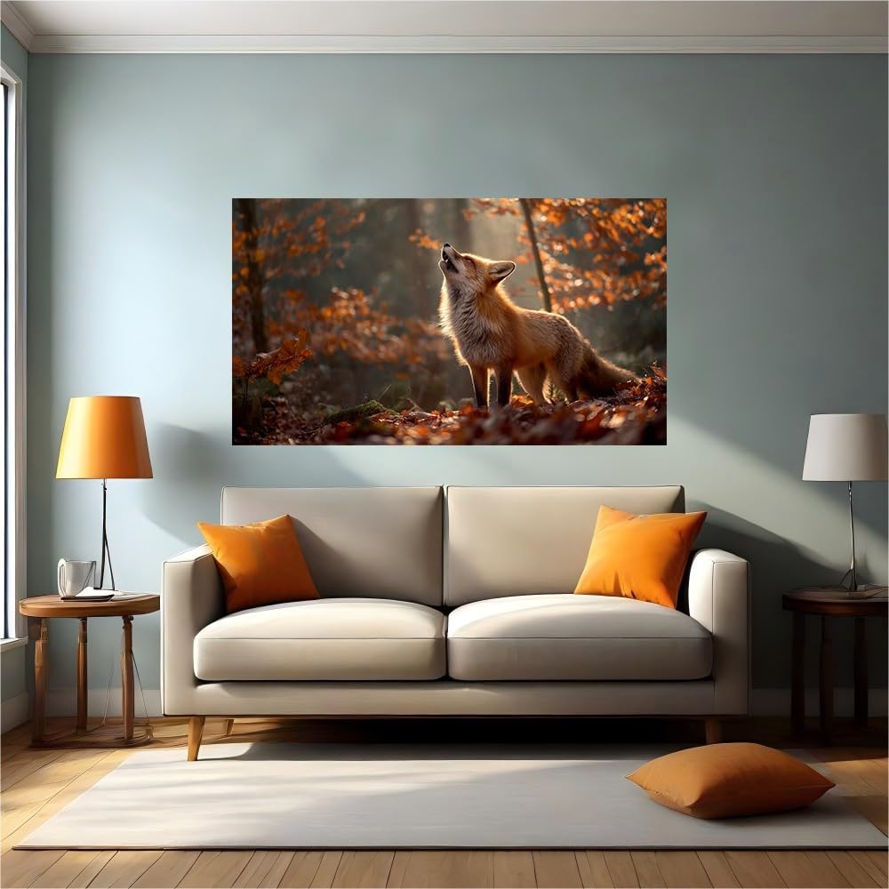 Vinilo de zorro rojo autoadhesivo de 120x80 cm para decorar paredes de casa u oficina