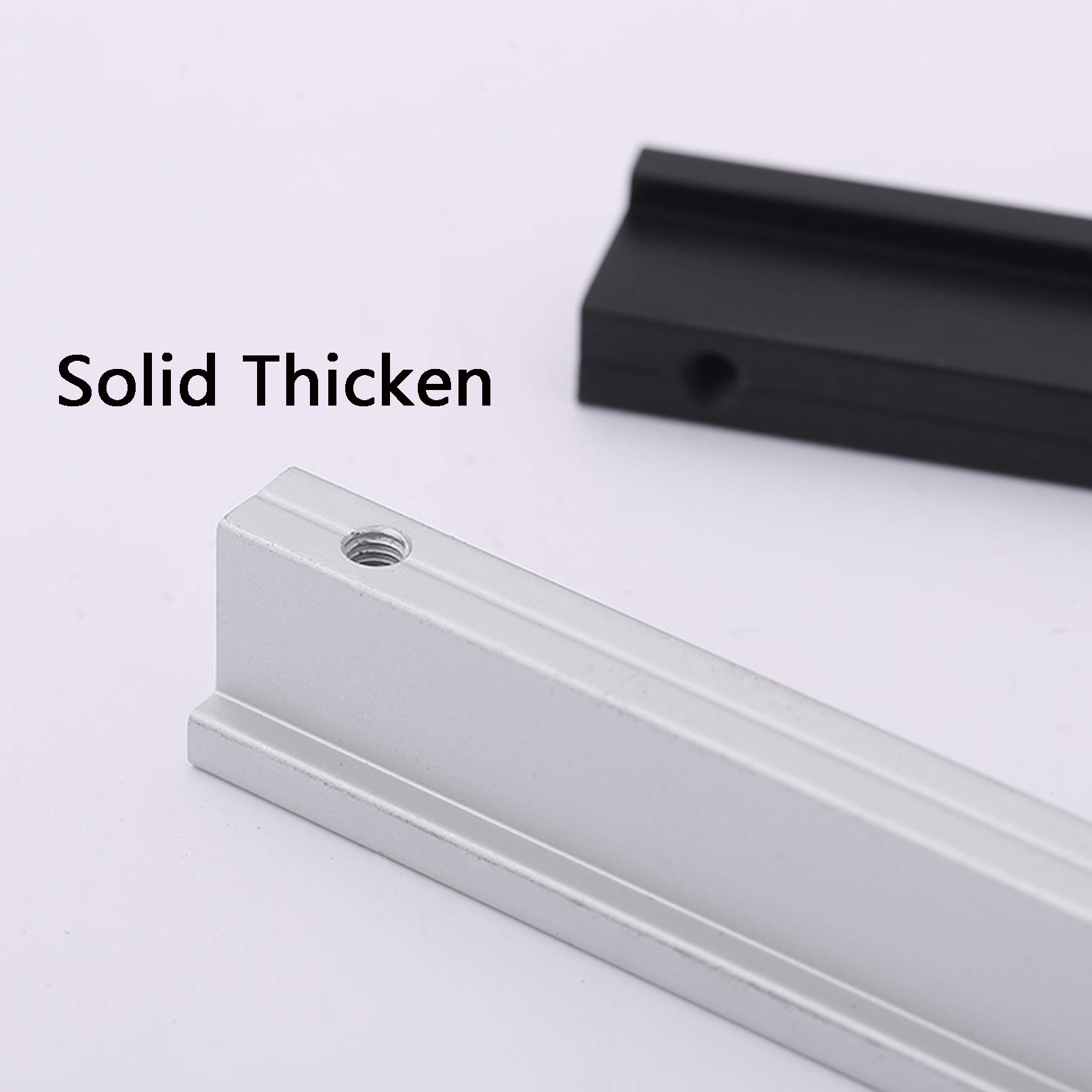Euro uchwyt meblowy, solidny stop aluminium, nowoczesny uchwyt do mebli, do szafy na ubrania, do szafy, kuchennych, uchwyt do drzwi, sprzęt do mebli łazienkowych (długość 1000 mm, czarny)