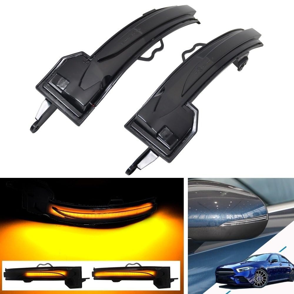 Luci Laterali per Auto per Mercedes Benz A Class W177 2019 2020 2021,Luce Segnalazione dinamica Specchietto Retrovisore Indicatore Direzione Indicatore