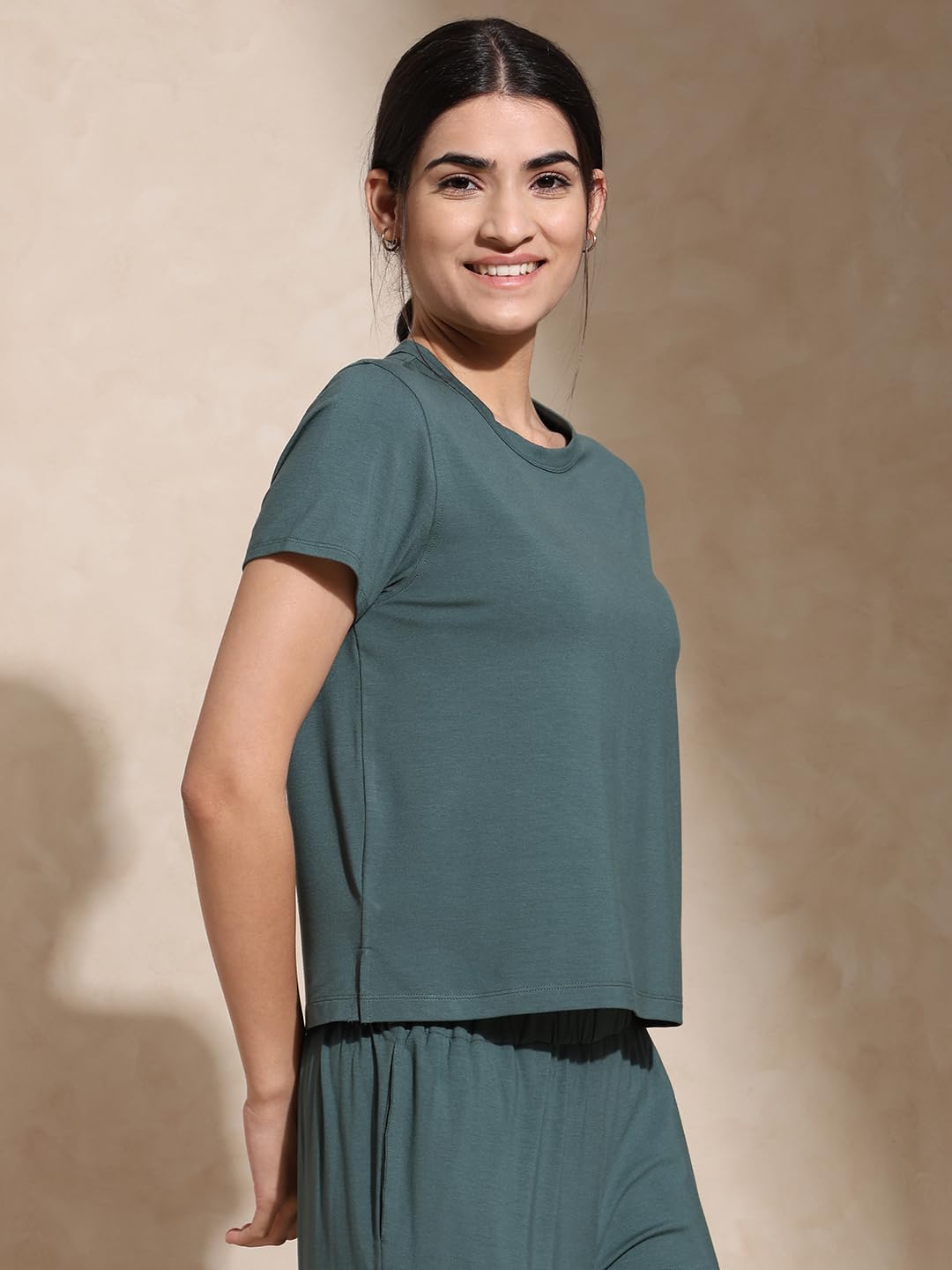 Silvertraq Women's Regular Fit T-Shirt (W389PG_Pine Green 1