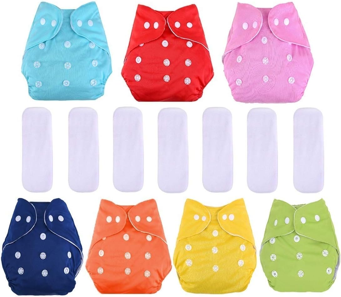 DOMENICO Washable Baby Diaper Premium Cloth Diaper Reusable Diaper, Washable Diaper, Adjustable Size, Waterproof(Assorted Color)
