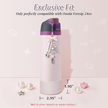 シリコンブーツセット Owala Freesip 24オンス用 かわいい スタイリッシュ チャーム & へこみ防止スリーブ 滑り止め 安定性 強化 保護 ボトムカバー バンパープロテクター オワラアクセサリー用