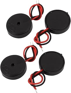 Aexit 4Pcs DC Security & Surveillance 30V 80dB Sound Passive Electronic Buzzer Alarm 14mm x Horns & Sirens 4mm Black