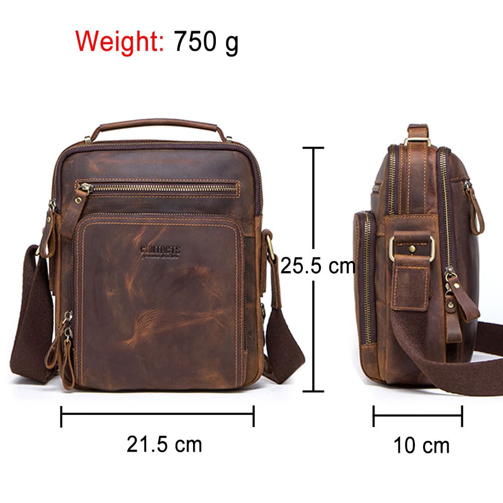 Contacts Bolso bandolera de cuero de vaca para hombre iPad Mini Tote, Talla única