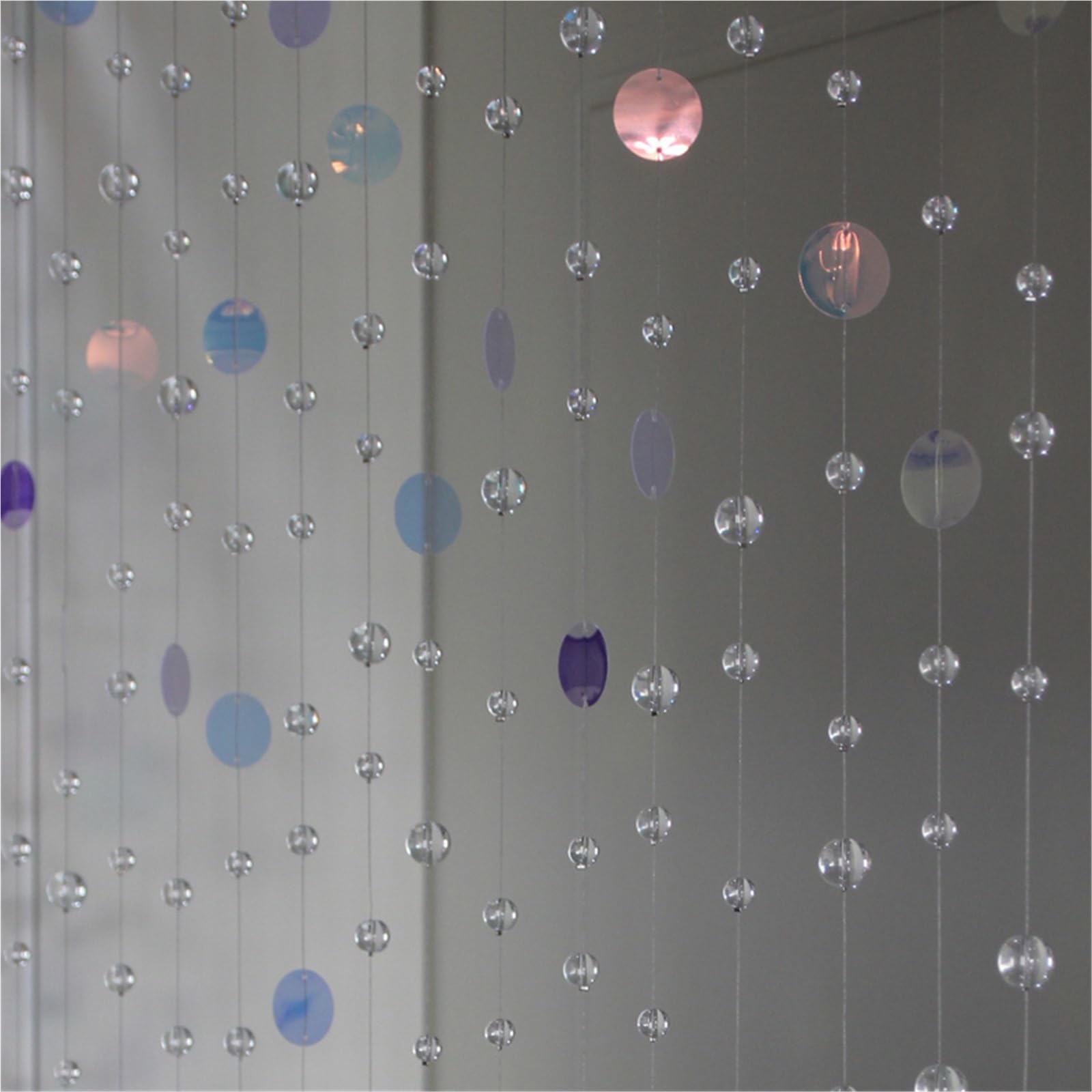 Rideau de Perles Verre Cristal, décoration Maison à la Mode, Paillettes, Ornements séparation, Pendentif Fond fête Mariage(5 Strings 150cm)