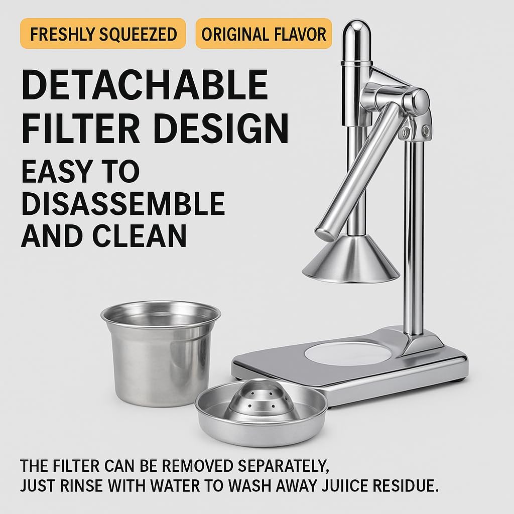 Cast Iron Juicer Hand Press, Heavy Duty Manual Juicer Stainless Steel Lemon Squeezer, for Fresh Orange Juice, Easy-to-Clean for Bar Kitchen