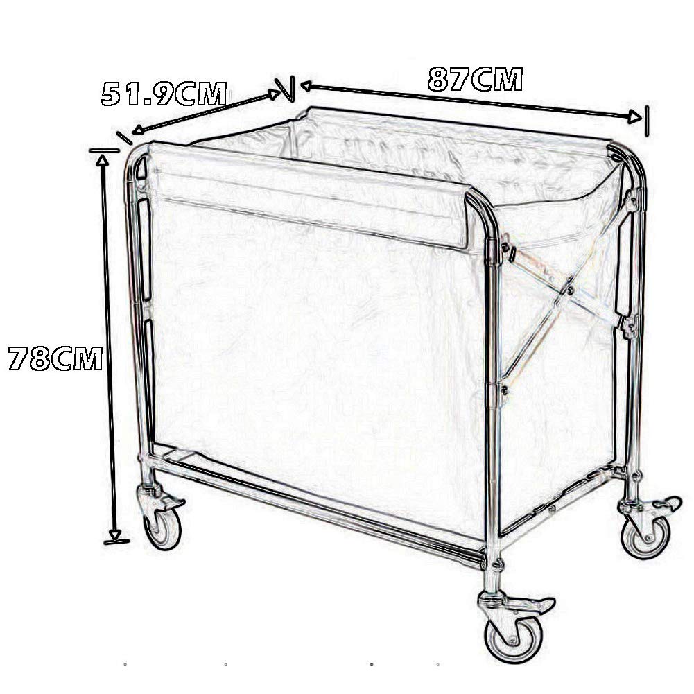 Carrito utilitario plegable multifuncional, marco de metal resistente para un fácil transporte, ideal para lavandería, almacenamiento en hoteles, restaurantes y hogares