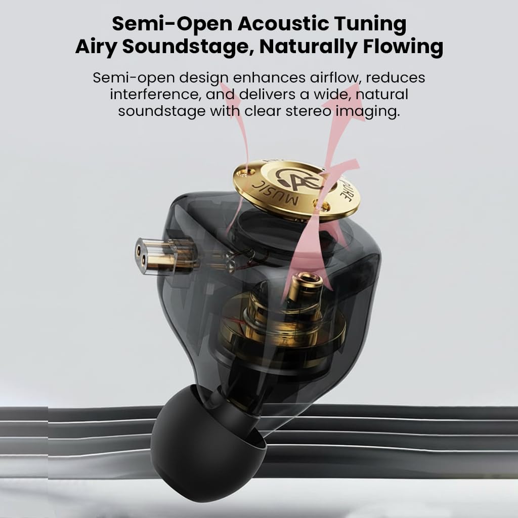 AUDIOCULAR ARC Wired Type-C IEM Earphones with Mic, KT02H20P DAC Chip, 11mm Dynamic Driver in Ear Monitor, Hi-Res Audio, Semi-Open Back, App-Based EQ Customization, Detachable 2Pin Cable — Amazon image 7