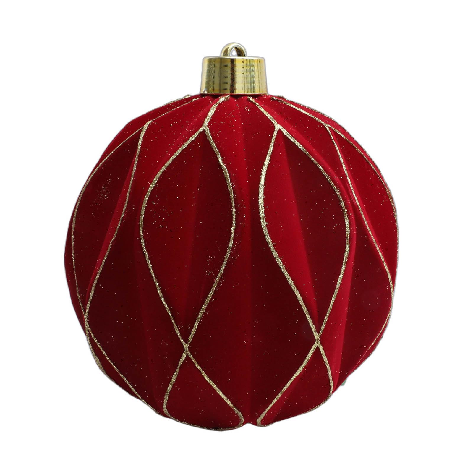 Mekalero Glittering Rhombus Print Velvety Christmas Ball Ornament Shatter Resistant Plastomer Christmas Baubles for Tree Mantels Door Decoration Constant Furlough Ornamentation