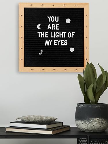 Miniatura 3 de Letrero de fieltro iluminado con luces LED, tablero de mensajes intercambiables de 10 x 10 pulgadas, montado en la pared con soporte de trípode, 470