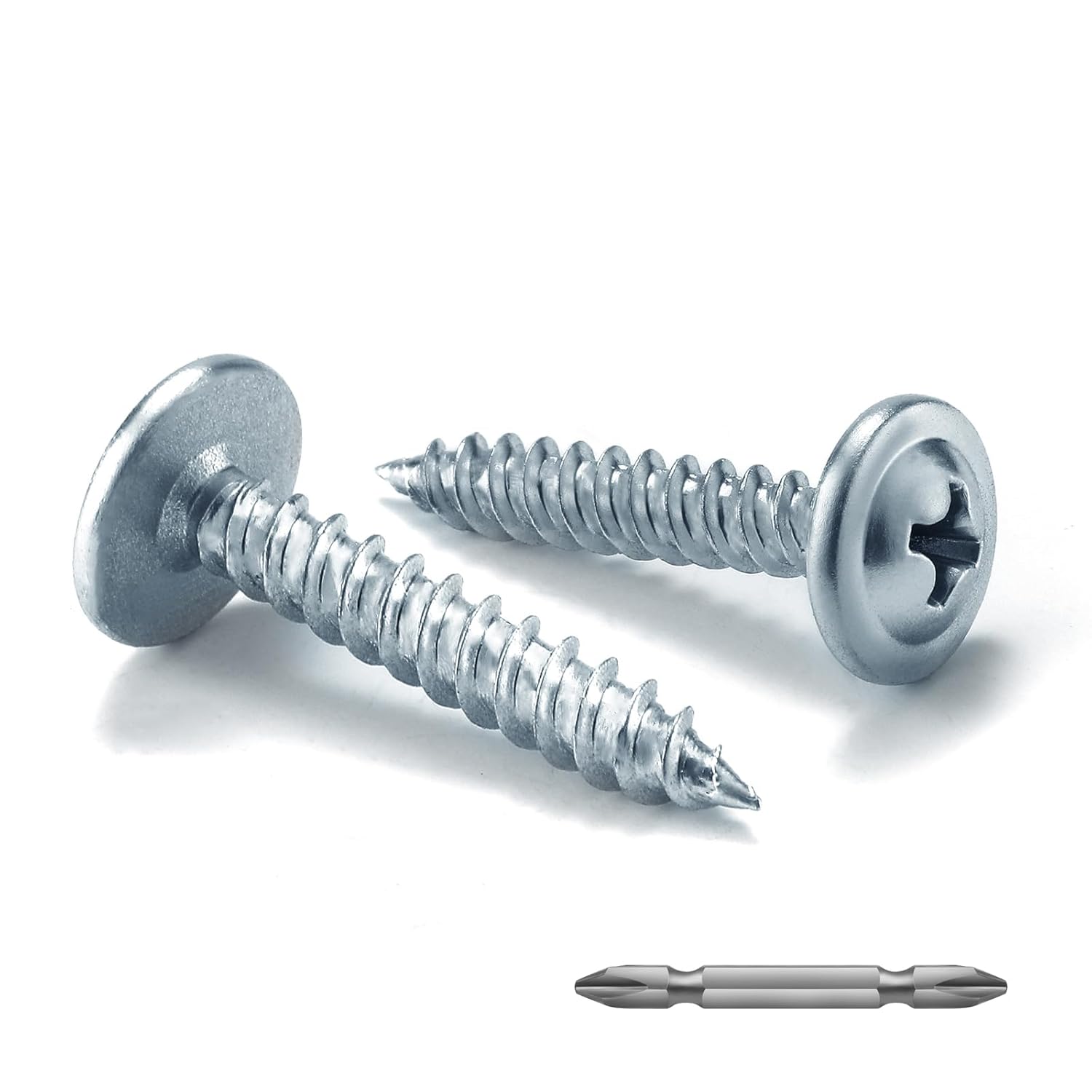 #8 x 1 Wood Screw 100Pcs Alloy Steel Standard Thread Truss Head Fast Self Tapping Screws