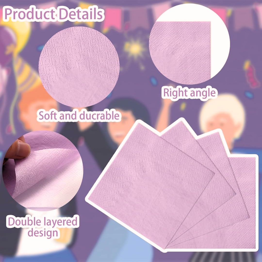 Purple Napkins - 20 Pack for Parties & Weddings -8