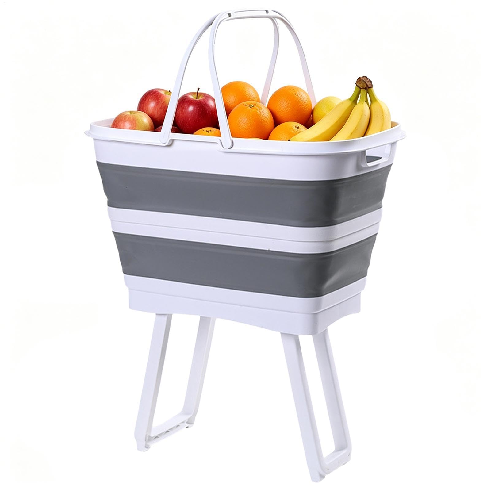 Cestino per Biancheria - Contenitore Pieghevole da 26 L,Cesto Pieghevole per Conservare Vestiti - Casa Bagno Camera da Cucina Campeggio Giocattoli Cibo Frutta Verdura