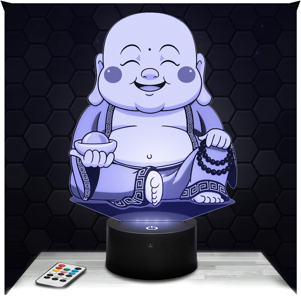 Lampephoto.fr - Laughing Buddha 3D Lamp Buddhist Zen Spiritual Decoration, Gift idea for Men and Women Laughing Buddha Adult Night Light Room Decor, Original Christmas, Gift Idea for Men and Women