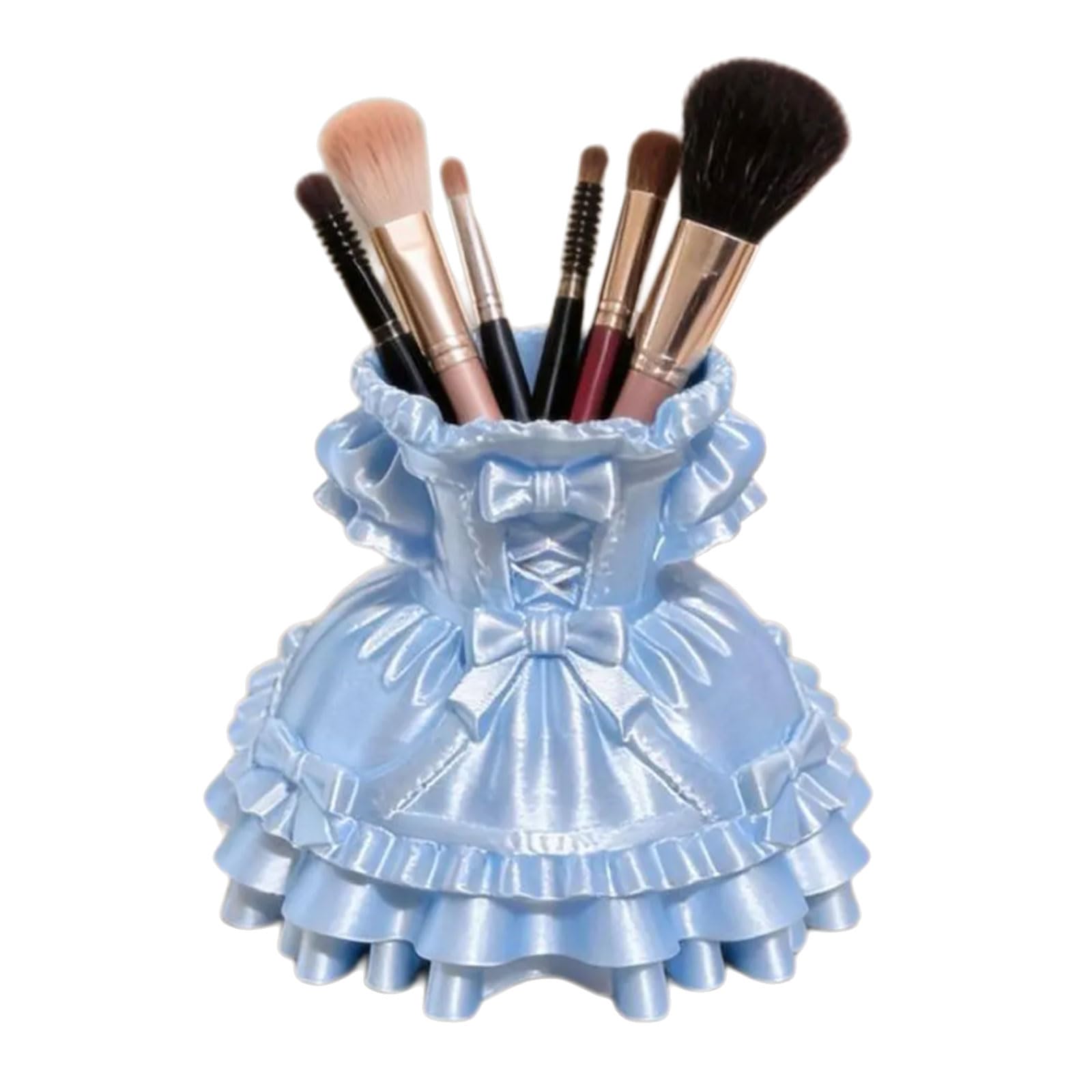 ZBIianxer 3D Printed Dress Pen Container Desktop Organiser Box Makeup Brush Organiser for Girls Room Vanity Countertop Whimsical Fashion Deck