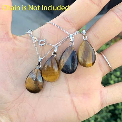 Miniatura 3 de 16 piezas de piedras preciosas naturales de ojo de tigre de Adabele colgantes de cristales curativos piedras de chakras de cuarzo de cristal de roca