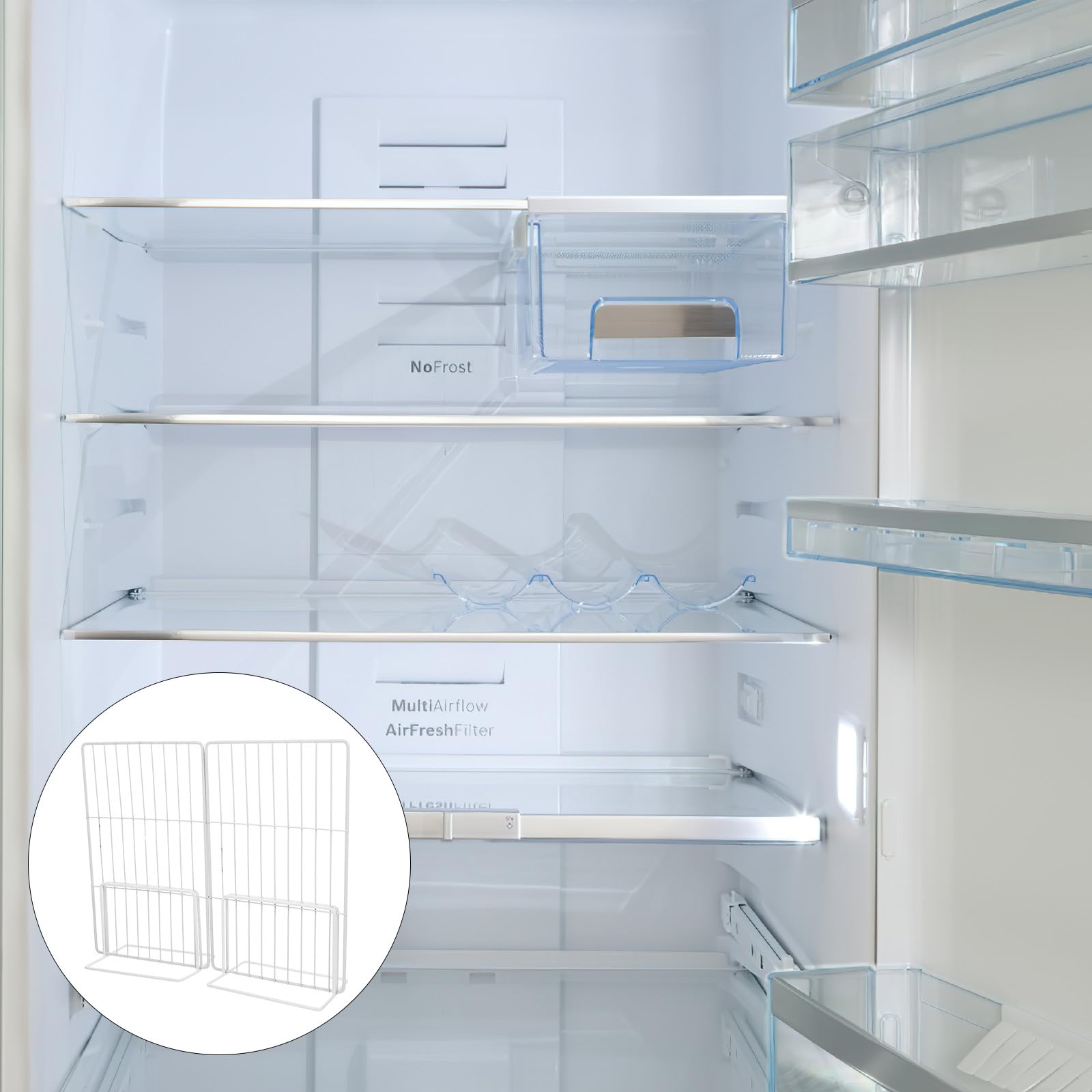 BESPORTBLE Separador Metálico para Congelador Estructura de Malla, Organizador para Estantes de Refrigerador y Almacenamiento de Alimentos en Cocina y Oficina