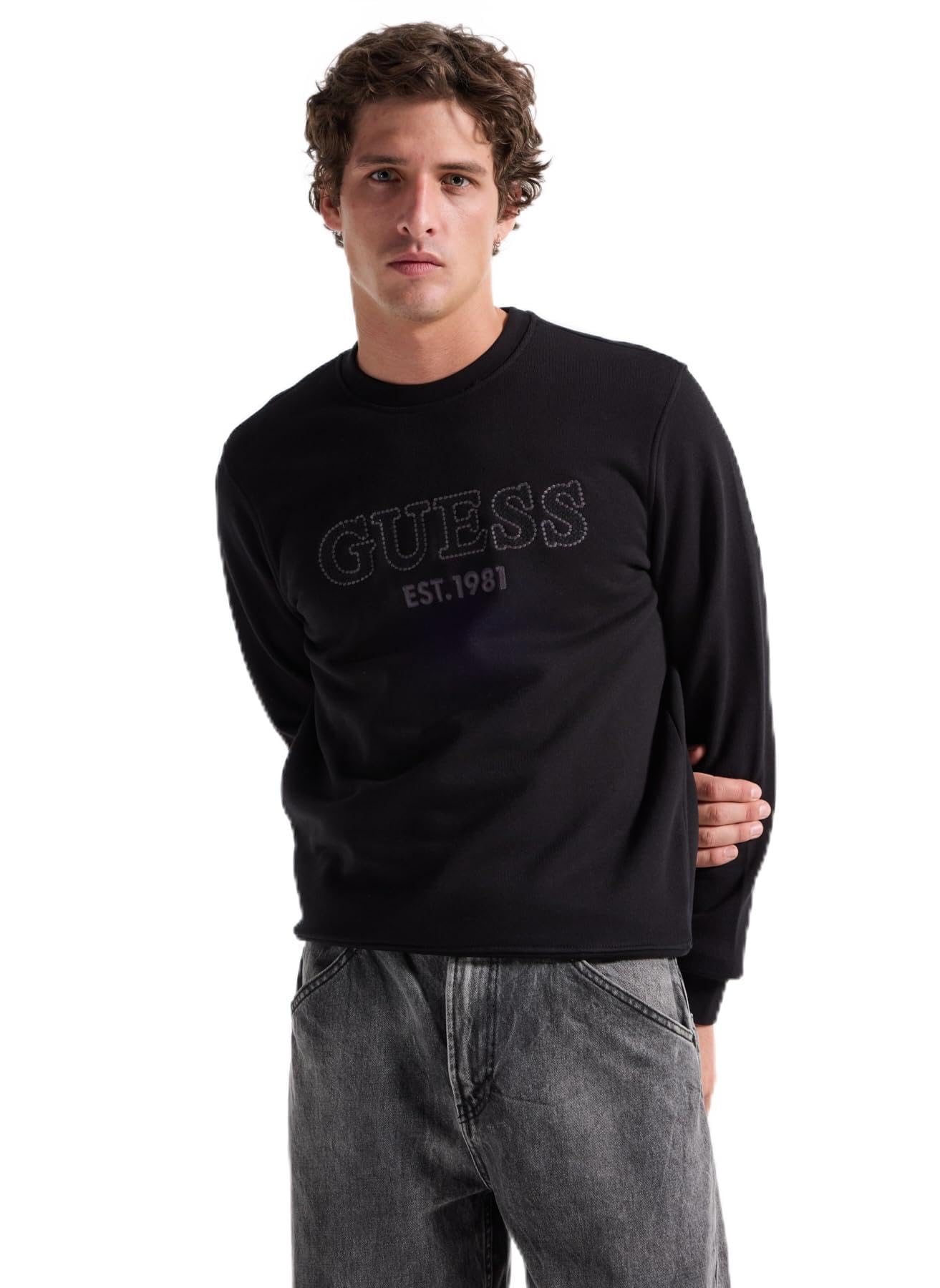 Guess Beau - Felpa Da Uomo, Nero, L-image