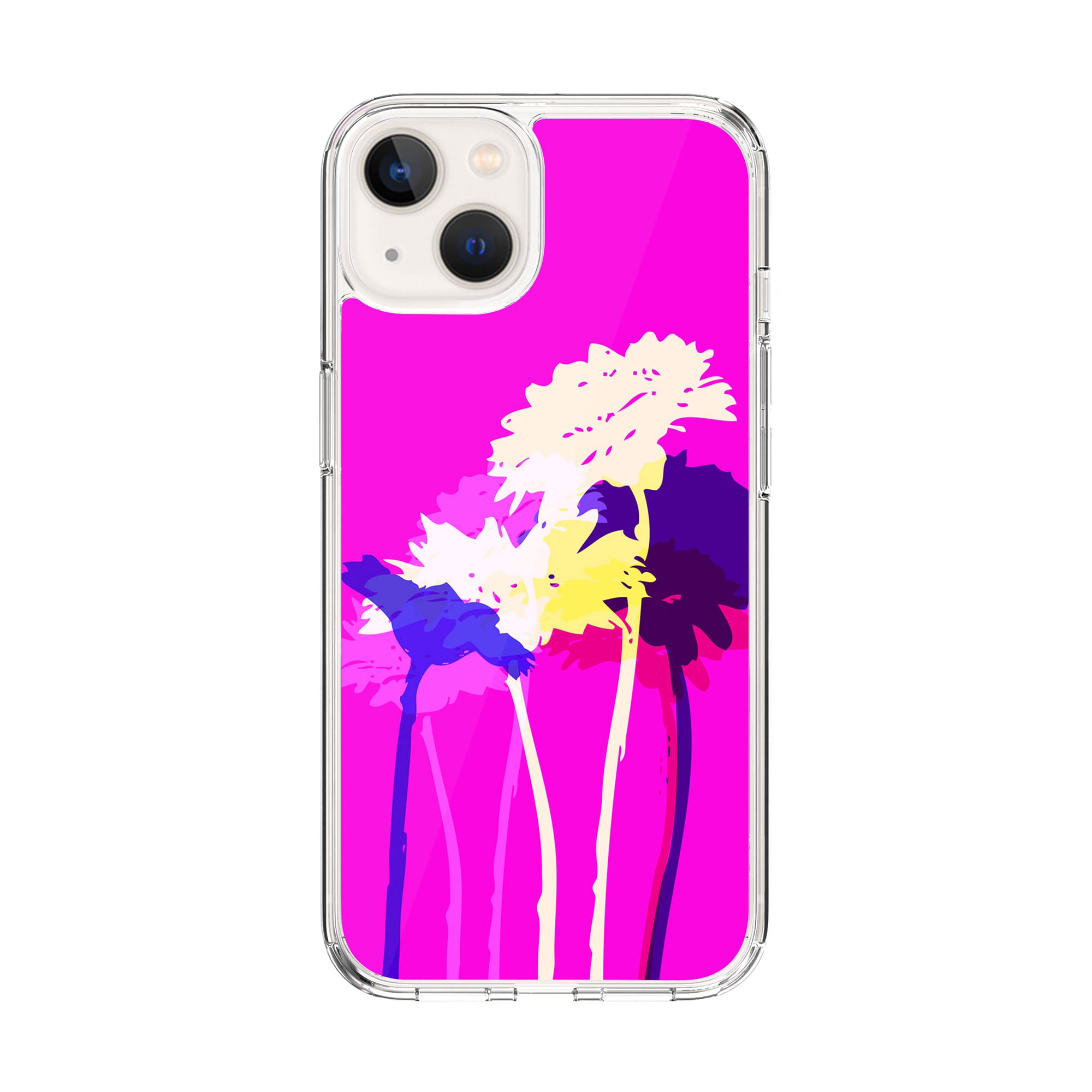 Stylizedd Classic Clear Case Compatible With Apple iPhone 14 Plus Hybrid Soft Case Flexible Edges Anti Drop TPU PC Gel Thin Transparent Cover - Bleeding Flowers (Pink) Full Print