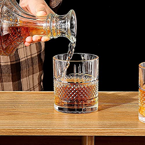 Image of Premium Crystal Old Fashioned Whiskey Glasses, 310 ml Transparent Tumblers, Perfect for Scotch, Bourbon, Wine, Cocktails, Gift for Whisky Lovers Set of 6 (Bent .$., 6)