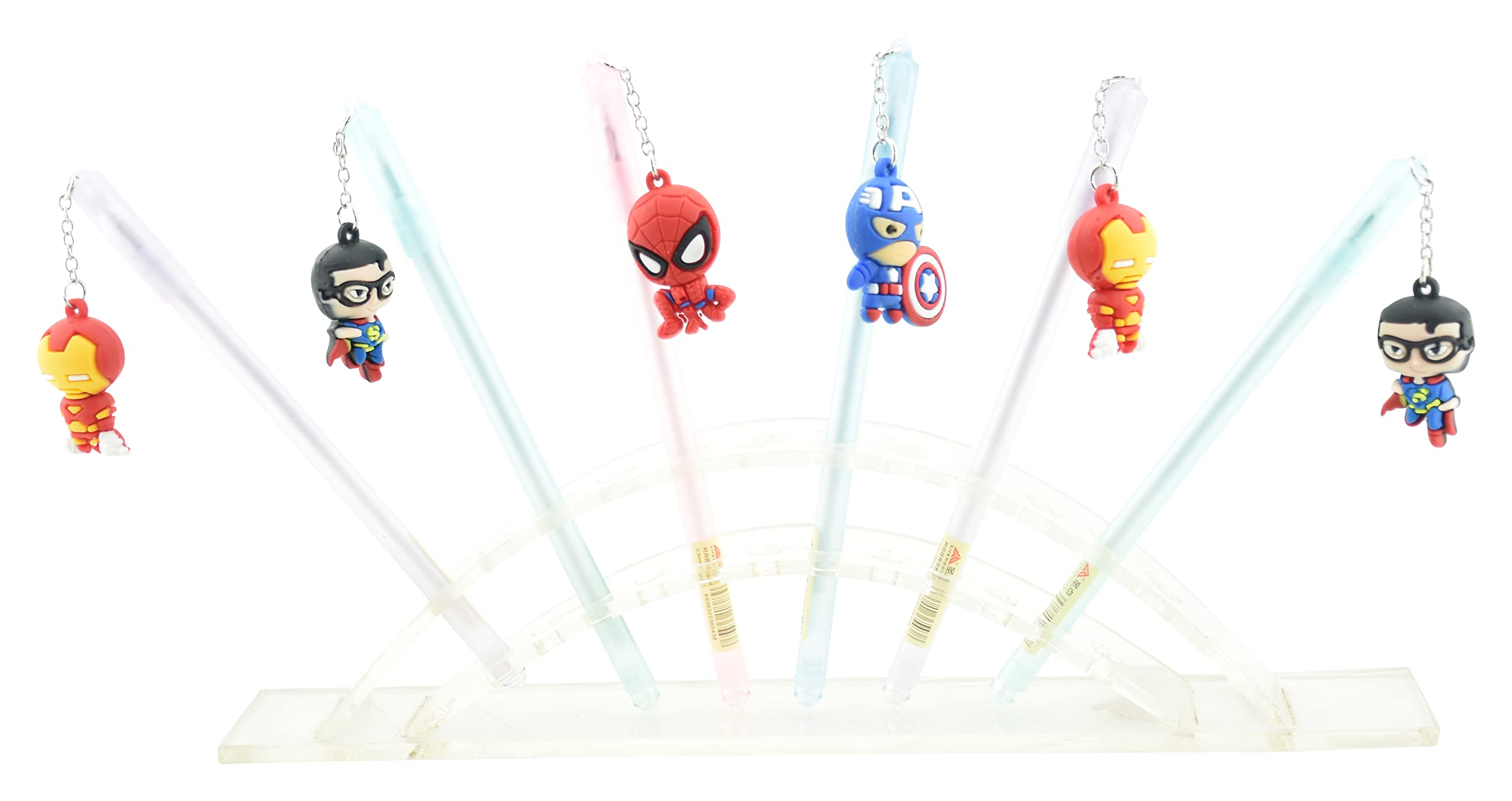 JAGMAG® Pack of 4 Designer Gel Pen Avenger Superhero Design Assorted Colours Birthday Gift Return Gifts for Kids Spiderman Captain America Iron Man Batman, Superhero Stationery - Image 3 thumbnail