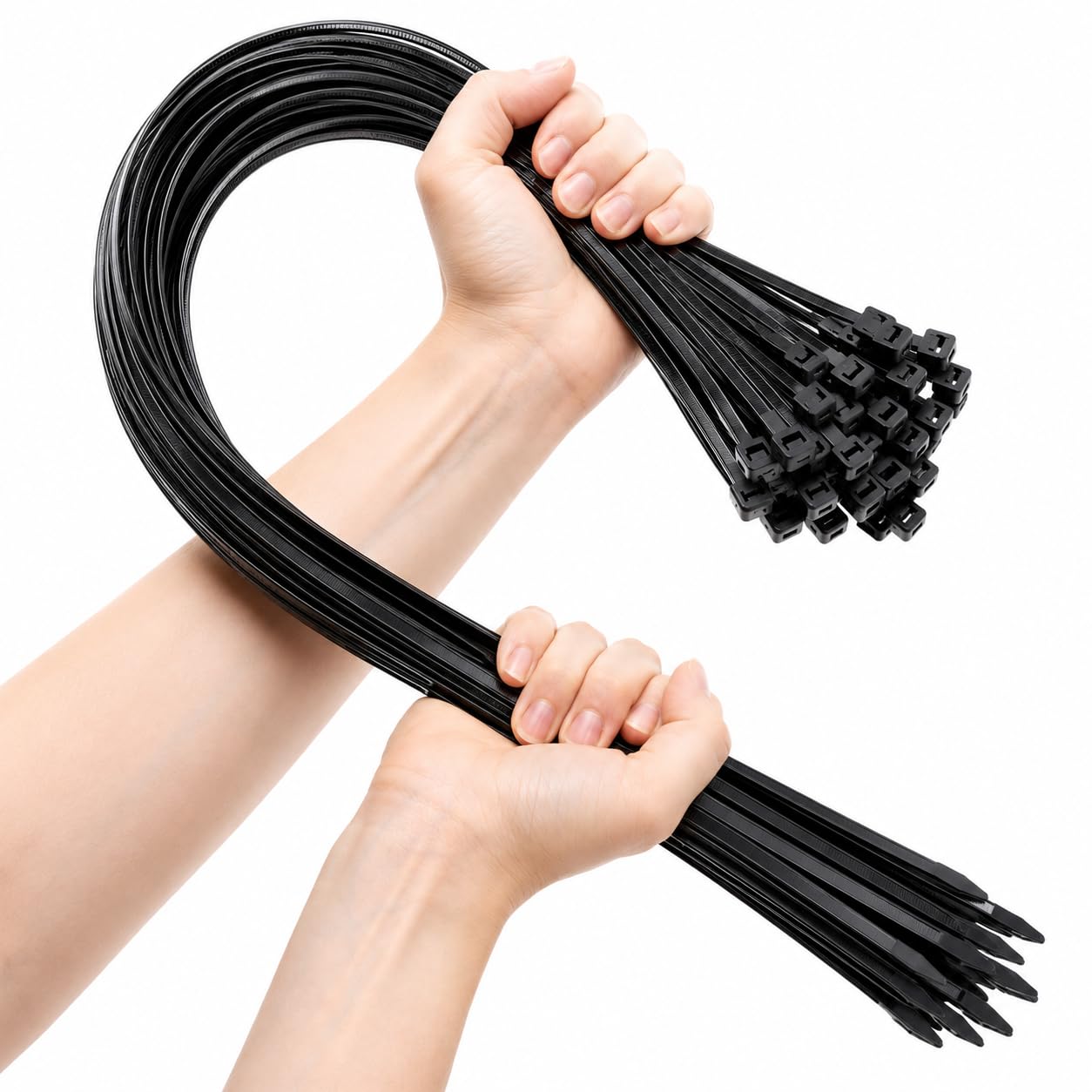 Heavy Duty Black Cable Ties 430mm x 9mm Pack of 100 – Industrial Nylon 66 Zip Ties, UV Resistant, Weatherproof, 80kg Strength for Construction, Electrical & Outdoor Use
