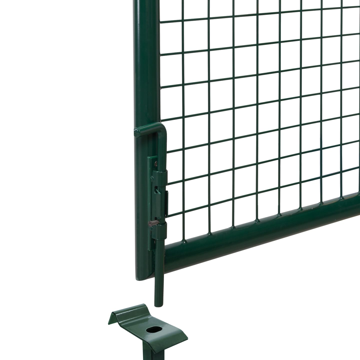 IDMarket - Cancello di recinzione in acciaio verde 315 x 150 cm con serratura e maniglia