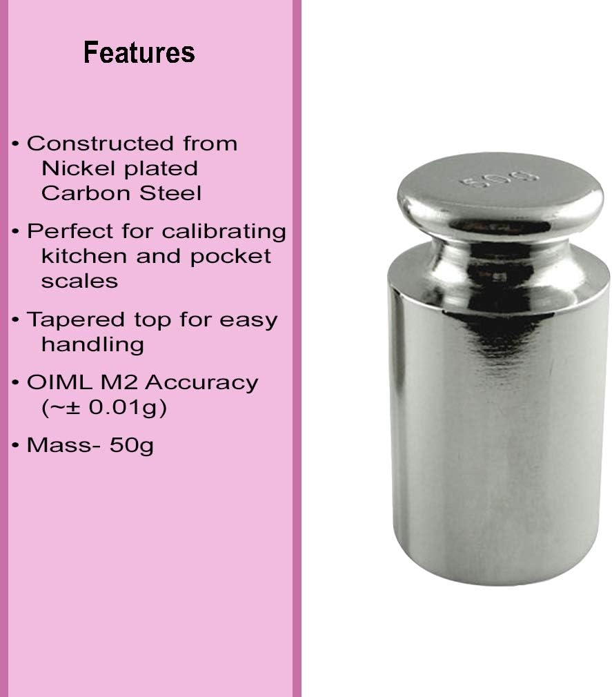 American Weigh Scales Calibration Weight for AWS Digital Scale, Carbon Steel, Chrome Finish, 50G (50WGT) : Industrial & Scientific