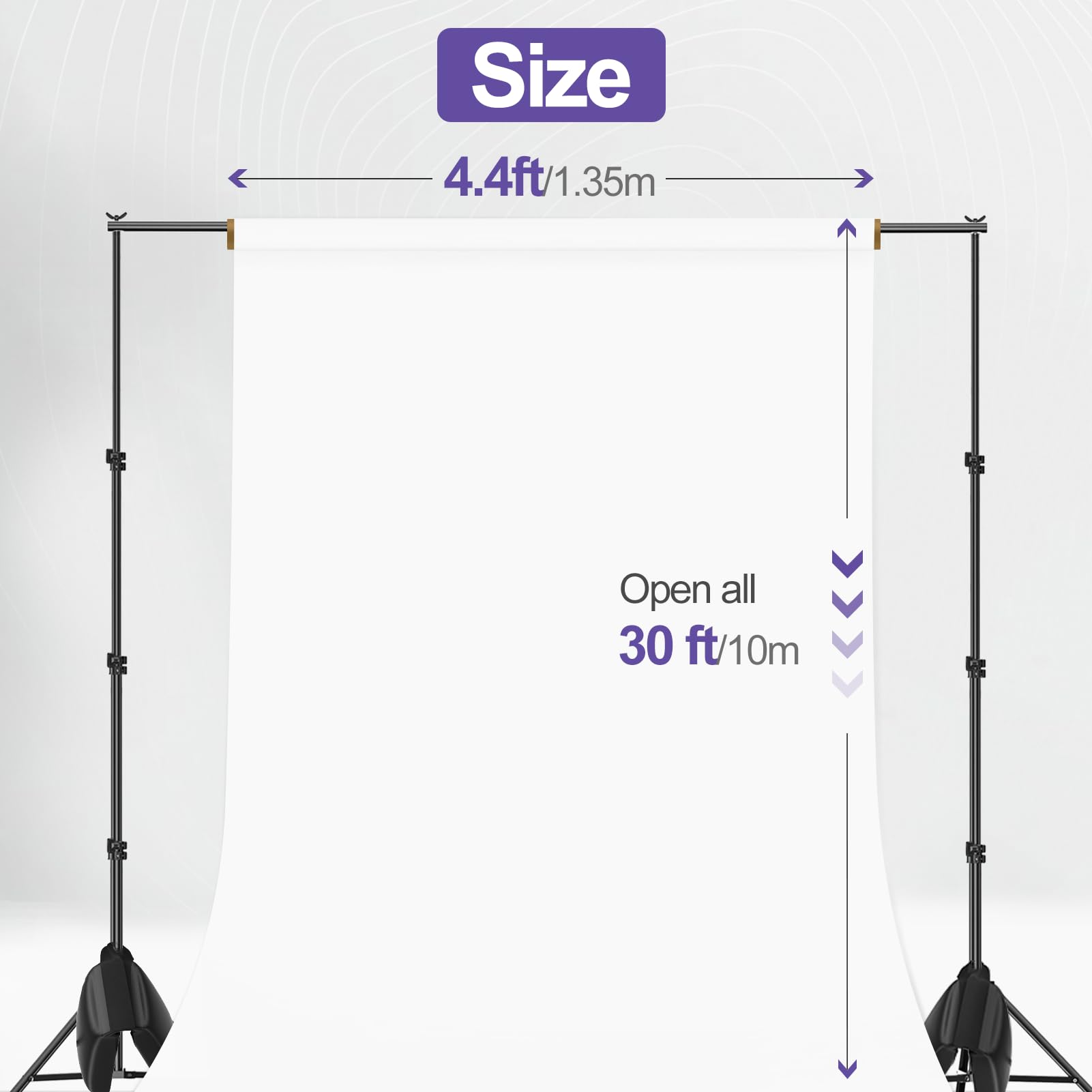 EMART Matowy bezszwowy biały papier fotograficzny, 1,35 x 10 m, fotobudka do studia, wideo, portretu, sesji zdjęciowej, arktyczna biel