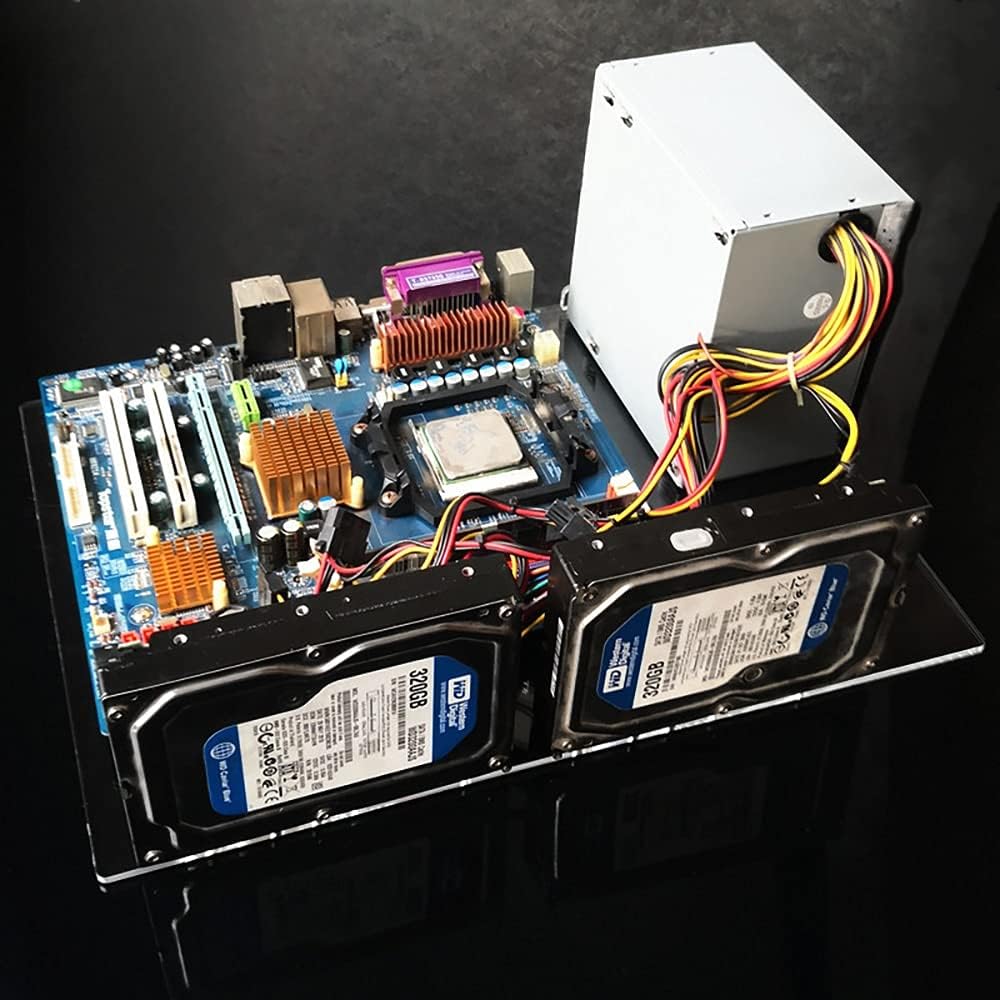 EDIY Computer Case Transparent Acrylic Single Board Test Bench PC DIY Modified Bracket MATX Computer Motherboard Plate Rack Suit for ATX Power Supply