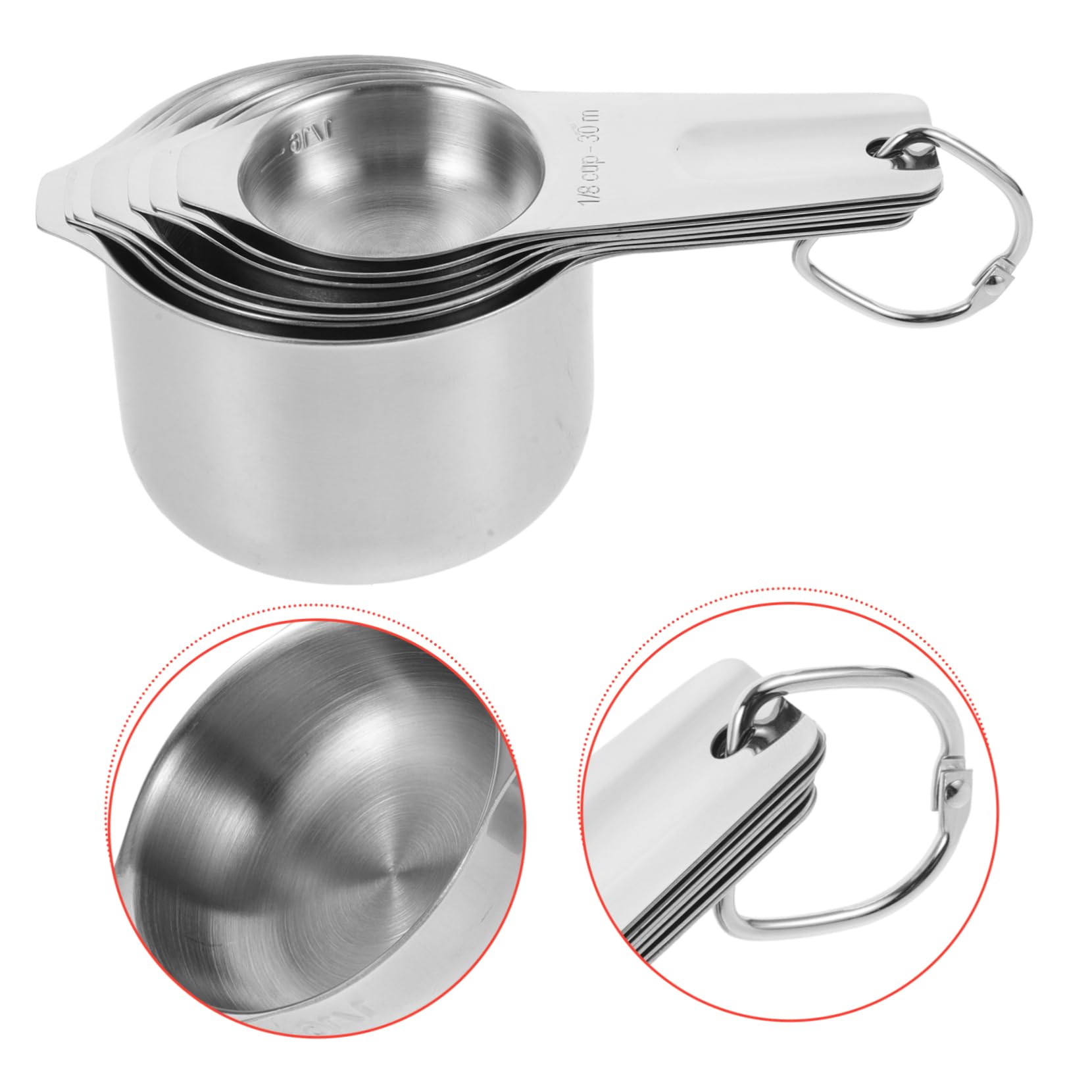 Ensemble de Tasses à Mesurer 30 à 240 Ml 1 Set en Acier Inoxydable