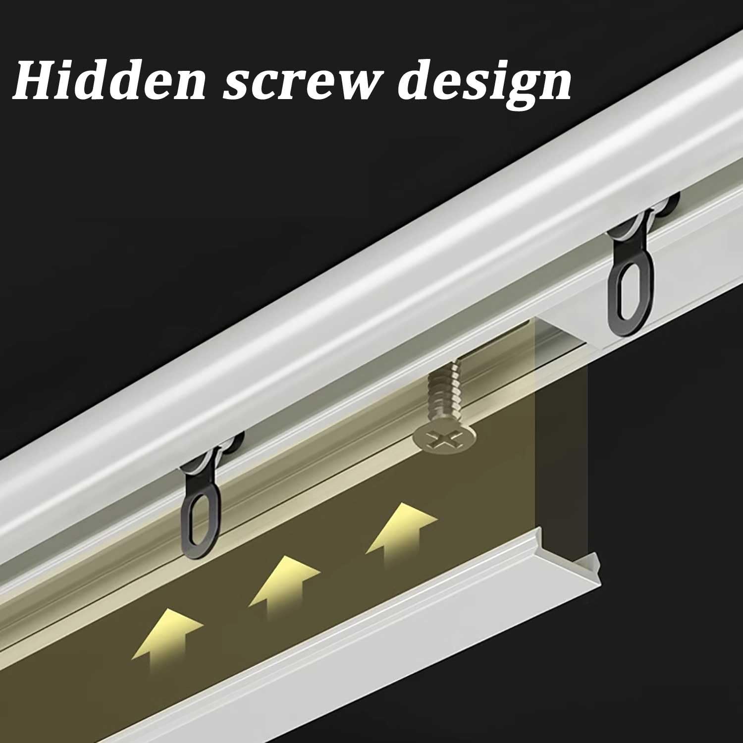 Ultra-Thin Aluminum Curtain Track - Ceiling Rod System for Room Divider, Living Room, Bedroom, Shower - Gold Finish, 1m (3.3ft) - Sleek & Durable Design